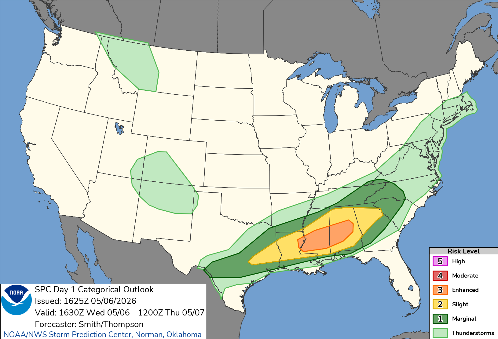 SPC Day 1 Convective Outlook for May 6, 2026